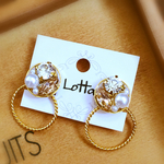 ビジュー×フープのイヤリング/ピアス