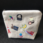 東京生活とある日刺繍ポーチ
