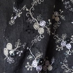 刺繍クロスとリネンのスヌード☆ブラック