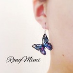 ＊蝶々ピアス ＊Butterfly Blue (再販13)