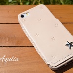 nicolism様オーダー 1枚の革でできたiPhone5ケース カードケース・星付き（5つ）