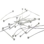 (300本) 丸ピン 25mm x0.5mm 丸2mm - ホワイトシルバー