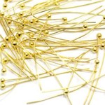 (150本) 丸ピン 50mm x0.5mm 丸2mm - ゴールド