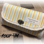 Ｗファスナー　カン付き　ひねり錠　イエロー系　ストライプ