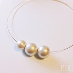Big cotton pearlワイヤーネックレス