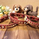 sarasa3033様　オーダー専用３頭分犬首輪ネームとお花飾り