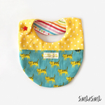 6重ガーゼのまんまるスタイ　シマシマネコ