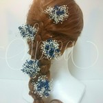 プリザーブドフラワー かすみ草とモリソニア ５本セット ヘッドドレス