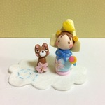 お節句飾り☆ちび武者くんとくまさん(ブルー)