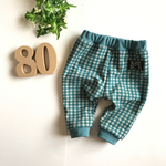 再販＊80size＊あんよすっきりクロップドパンツ       ギンガムチェック（ブルー）