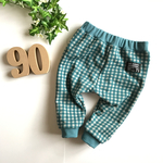 ＊90size＊あんよすっきりクロップドパンツ  ギンガムチェック（ブルー）