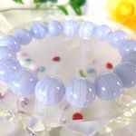 ★愛と友情★穏やかな心☆癒しのエネルギー☆ストレス緩和☆リラックスヒーリング☆★高品質☆ＡＡＡブルーレース♪　☆大珠１２ｍｍ☆　☆１７ｃｍ☆