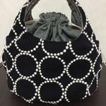 小ぶり♪ころりんバッグ＊ミナペルホネン＊タンバリン　黒