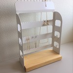 簡単収納アクセサリースタンド　パイン集成材　～white Condominium～