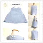 《期間限定》【送料無料】ブルーストライプ🌈裏にオーガニックダブルガーゼ 《size》約70㎝〜90㎝  離乳食が始まる5ヶ月位から2歳位✨大きなポケットが付いて可愛いくてとっても便利でお洒落✨