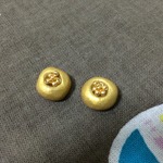 まんまる和菓子ピアス(イヤリング)金色 陶器 