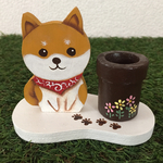 トールペイント  印鑑(シャチハタ)スタンド      柴犬