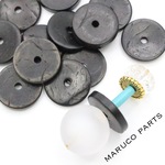 【ナチュラル素材＊円盤＊20個】【2#20mmブラック】両穴＊ヴィンテージ◎beads-356-c2-m