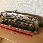 ネコさんホックの、本革ぺたんこ親子がま長財布