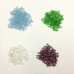 【AFP】　丸ビーズ　大　約３mm　③　グリーン　クリア　ライトブルー　パープル　　各1色約10ｇ×４色セット　bz-marus3