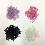 【AFP】　丸ビーズ　大　約３mm　②　ラベンダー　パールホワイト　ピンク　ブラック　各１色約10ｇ×４色セット　bz-marus2
