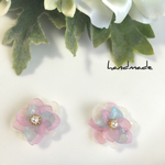 送料無料 はんなり紫陽花ピアス♡ノンホール
