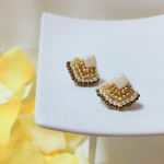 【送料50円】シックなビーズ刺繍ピアス／sonssmile