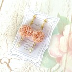 バラ好きさんのための大人可愛いイヤリング・ピアス（ピンク）