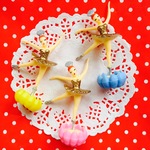 再入荷★レトロポップ★バレリーナのケーキトッパー★ゴールドの衣装3色セット