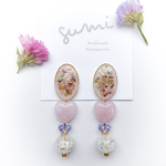 B ＊ flower bouquet oval ＊ ピアス/イヤリング