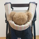 【再販】Ｗガーゼ☆優しいストライプ☆ よだれカバー&首回りカバー☆セット☆