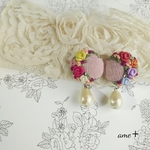 rose moon   刺繍イヤリング