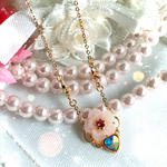 桜ハートビジューネックレス