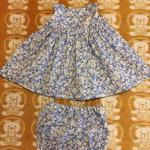 [80〜90サイズ]お花のワンピースとかぼちゃパンツ(ブルー)再販します(o^^o)