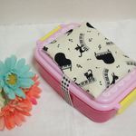 ケース付きお弁当ベルト☆ネコ＆ピアノ柄