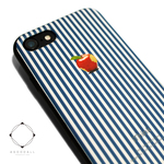 iPhone7/iPhone8/iPhoneSE2（新型）軽量レザーケースiphone7カバー（ブルー×ブラック）ロンドンストライプ　アイフォンケース iphoneケース　耐衝撃