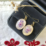 ひらひらかすみ草のドライフラワーピアス