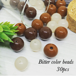 Bitter Color roundbeads 3color  30pcs＊アクリル ラウンド ブラウン