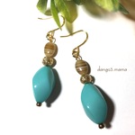 ラスト1点☆300円☆アクリルビーズ(ブルー)☆小オーバル☆ピアス/イヤリング