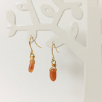 1点物♡天然石ピアス♡オレンジ♡