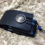 アイコス iQOSレザーケース Ⅳ プレミアム ブラック×ブルー