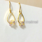 小さな雫とビーズボールピアス*イヤリング*ノンホールピアス*