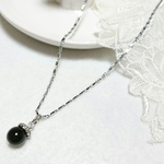 厄除けお守り★モリオン（黒水晶）のシンプル一粒ネックレス