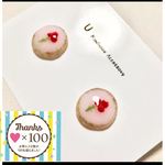 パステルピンクのちょこんとお花のきらめきピアス