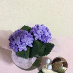 ちりめん細工・あじさいのアレンジメント(2)