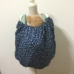 〈再販〉足が出ない！授乳ケープにもなっちゃうエルゴ抱っこひもwガーゼケープ(ネイビー星柄)