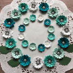 再販 お花シール❁︎32枚❁︎green & white