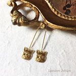 ヴィンテージキャットロングピアス/イヤリング/ノンホールピアス