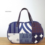 そらまめバッグ(various patch -navy blue-)