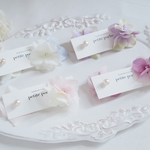  [送料無料] あじさいの花びらとコットンパールのピアス